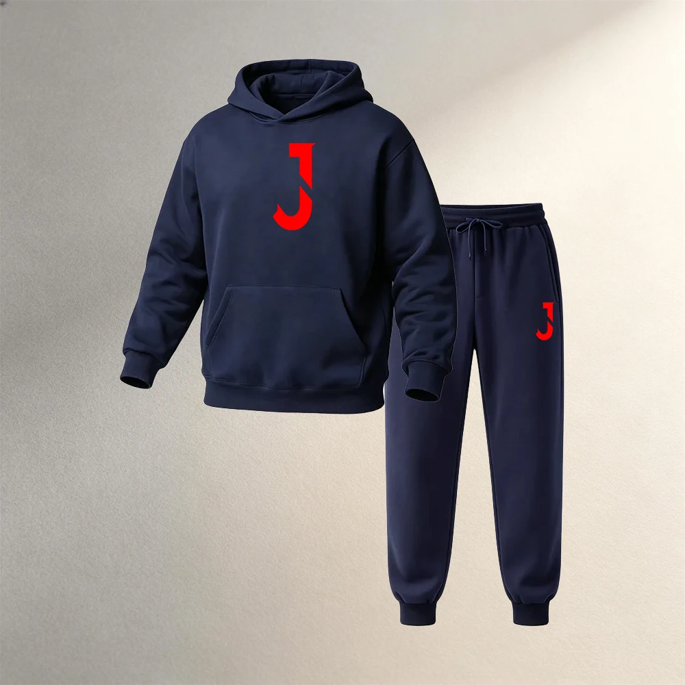 Street Fashion Hoodie - Men's Sets 2Pcs Autumn Winter Sports