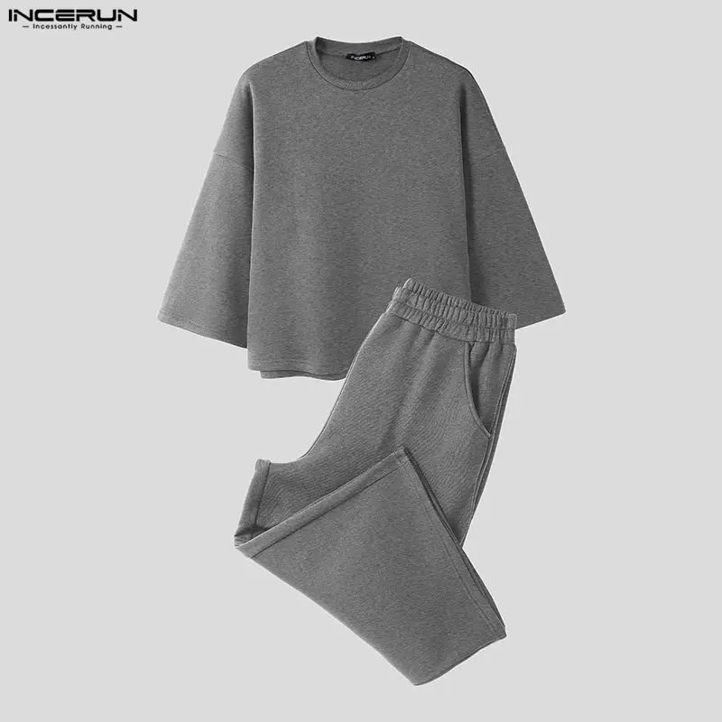 INCERUN Men Sets Solid Color B - огляд і ціна Street Fashion Hoodie