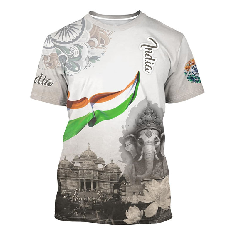 India Flag Print T-shirt Men's - огляд і ціна Street Fashion India