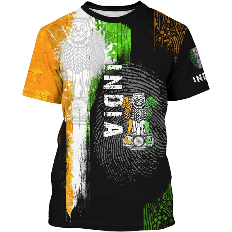 India Flag Print T-shirt Men's - огляд і ціна Street Fashion India