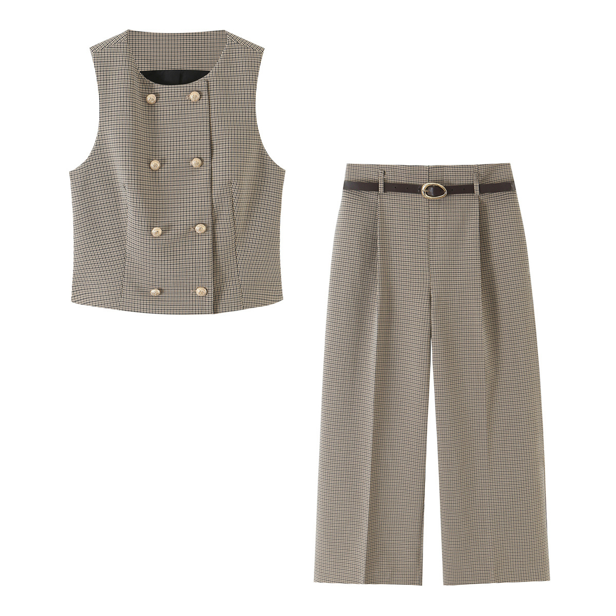 KLKXMYT Chic Plaid Belt Pants  - огляд і ціна Street Fashion Vest