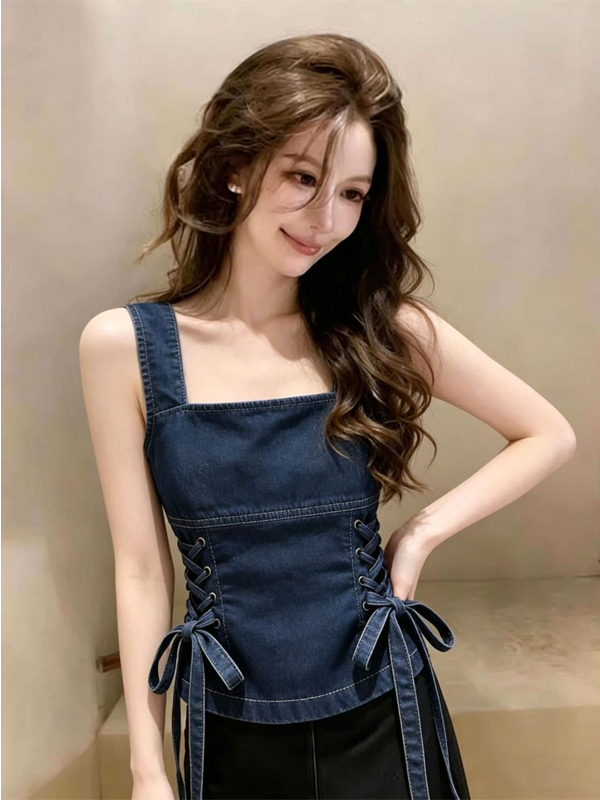 Blue Denim Strap Vest Women's  - огляд і ціна Street Fashion Vest