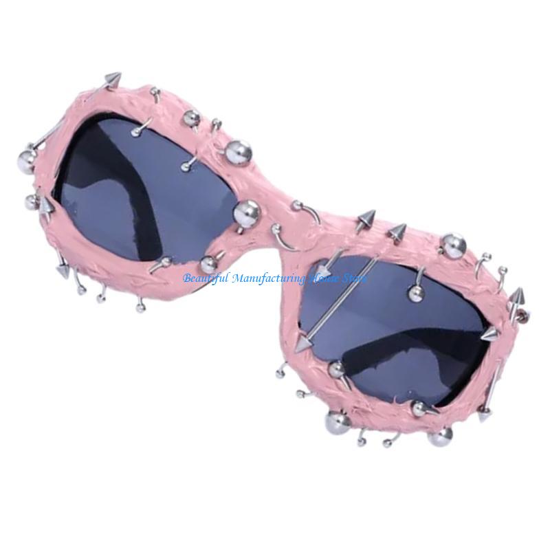 E56A Punk Rivet Sunglasses wit - огляд і ціна Street Fashion Reference
