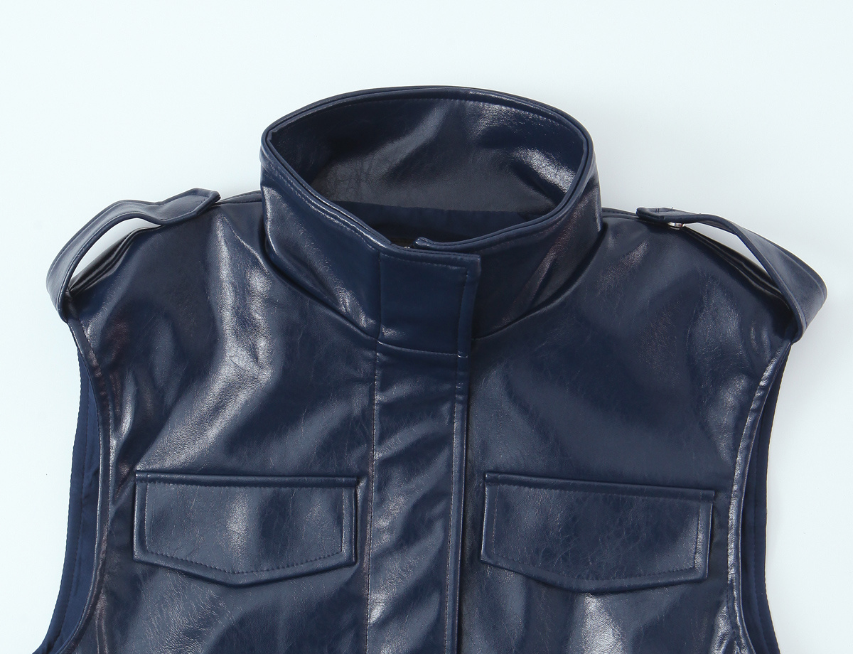 KONDALA 2026 Spring Blue PU Wo - огляд і ціна Street Fashion Vest